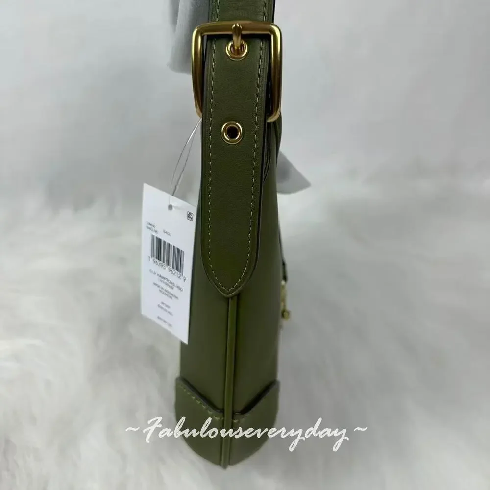 Coach Hamptons Hobo Bag Shoulder Bag In Leather/Brass/Olive CW642 NWT
